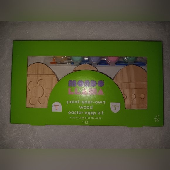 NWOT Mondo Llama paint-your-own wood Easter eggs kit - Picture 1 of 7
